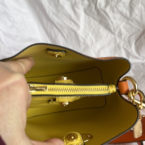 Coach Mini Town Candied Orange Crossbody Bag with Original & Floral Pink Strap - Picture 10 of 10